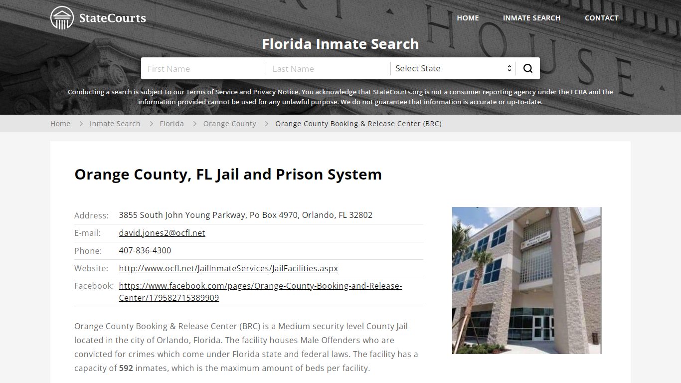 Orange County Booking & Release Center (BRC) Inmate Records Search ...
